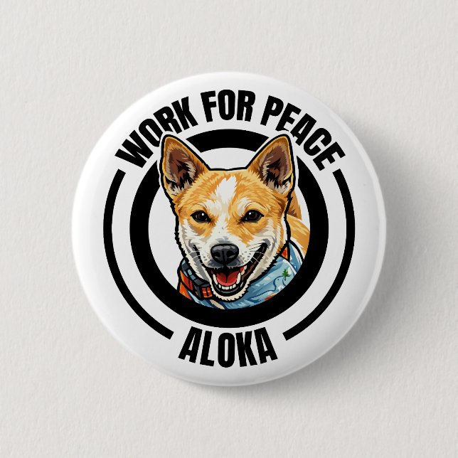 Aloka Dog Walk For Peac Button (Vorderseite)