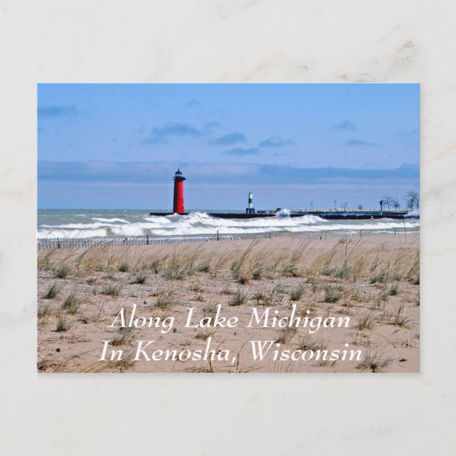 Along Lake Michigan Postkarte (Vorderseite)