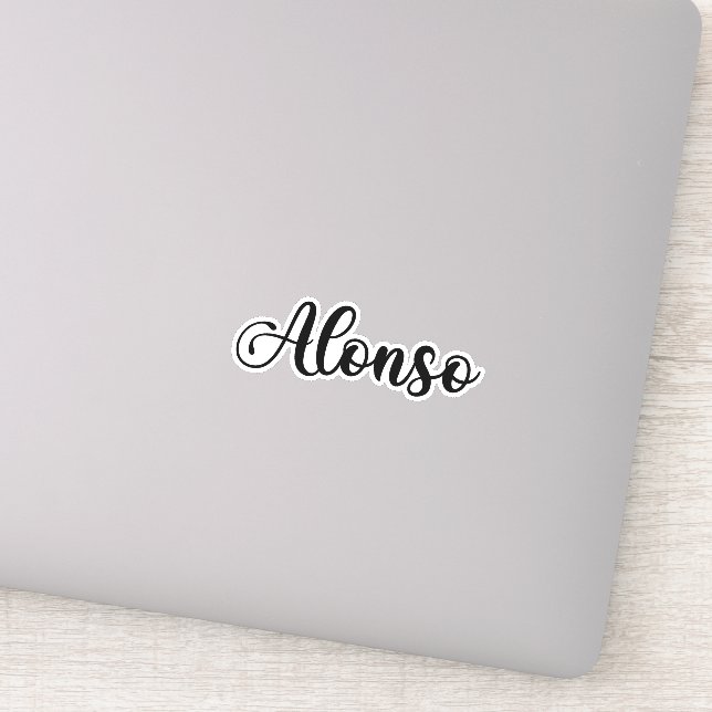 Alonso Name - Handgeschriebene Kalligrafie Aufkleber (Detail)