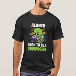 Alonzo - Geboren als Buchwurm - Personalisiert T-Shirt