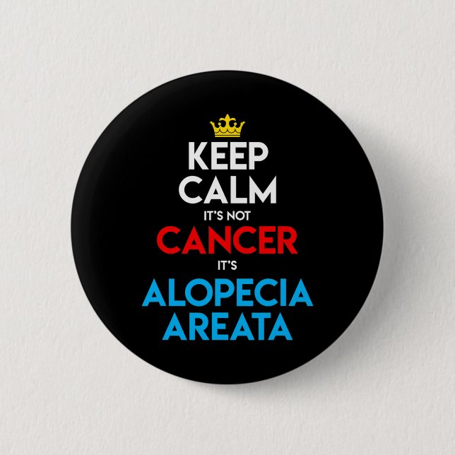 Alopecia Areata Awareness Haair Loss Kopf Behalt Button (Vorderseite)