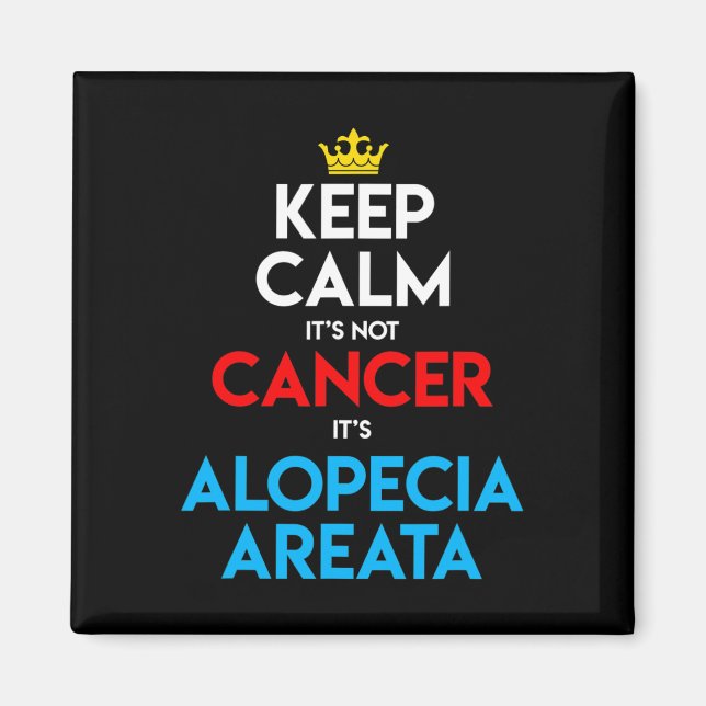Alopecia Areata Awareness Haair Loss Kopf Behalt Magnet (Vorne)
