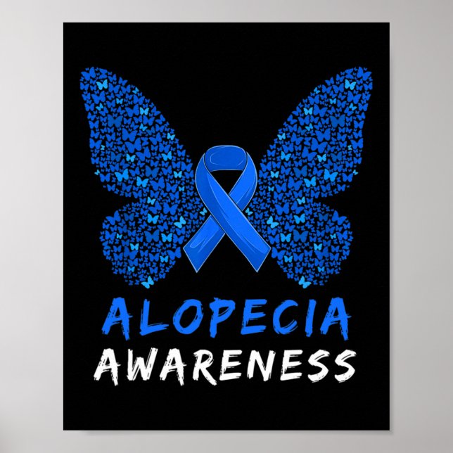 Alopecia Areata Awareness Month Blue Ribbon Poster (Vorne)
