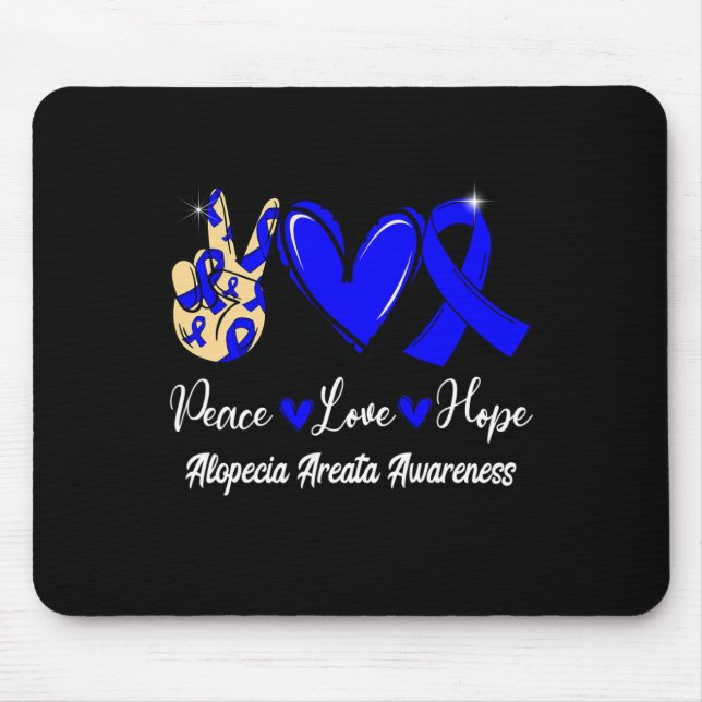 Alopecia Areata Bewusstsein Frieden Liebe Hoffnung Mousepad (Vorne)