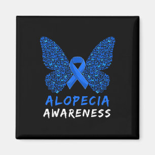 Alopecia Areata Bewusstseinsmonat Blaues Band Magnet