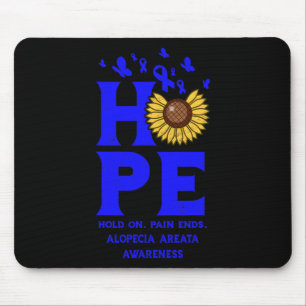 Alopecia Areata Blue Hope Vintage Sonnenblume Awar Mousepad