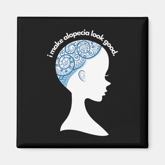 Alopecia Areata Geschenk - Haarausfall Aufmerksamk Magnet (Vorne)