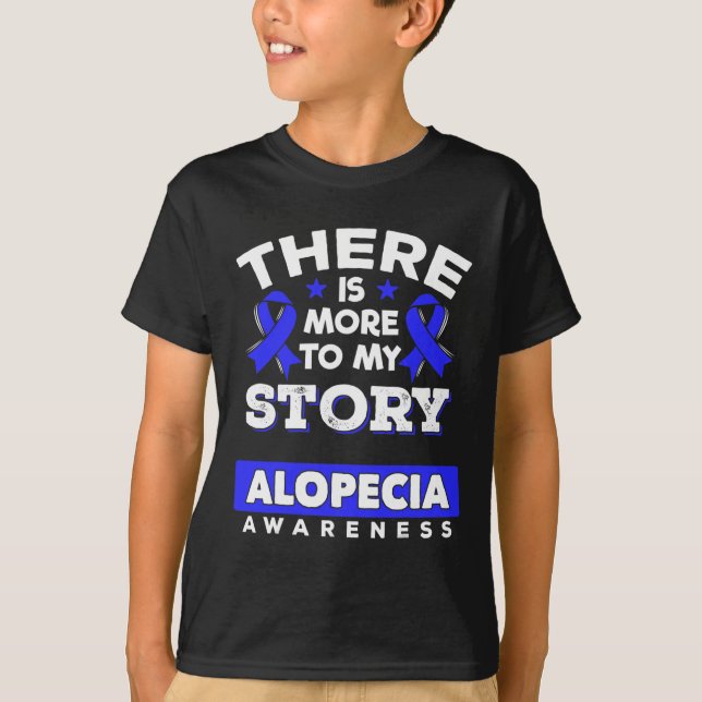Alopecia Areata Survivor Blauer Bekanntheitsgrad T-Shirt (Vorderseite)