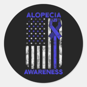 Alopecia Awareness Hair Loss Krieger Inspirierend Runder Aufkleber