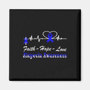 Alopecia Awareness Heartbeat Christliches blaues K Magnet