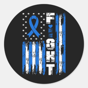 Alopecia Awareness Patriotic US American Flag Blu Runder Aufkleber