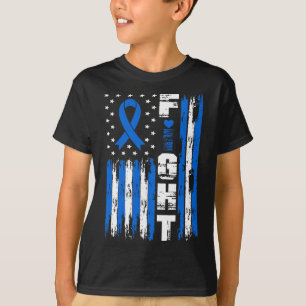 Alopecia Awareness Patriotic US American Flag Blu T-Shirt