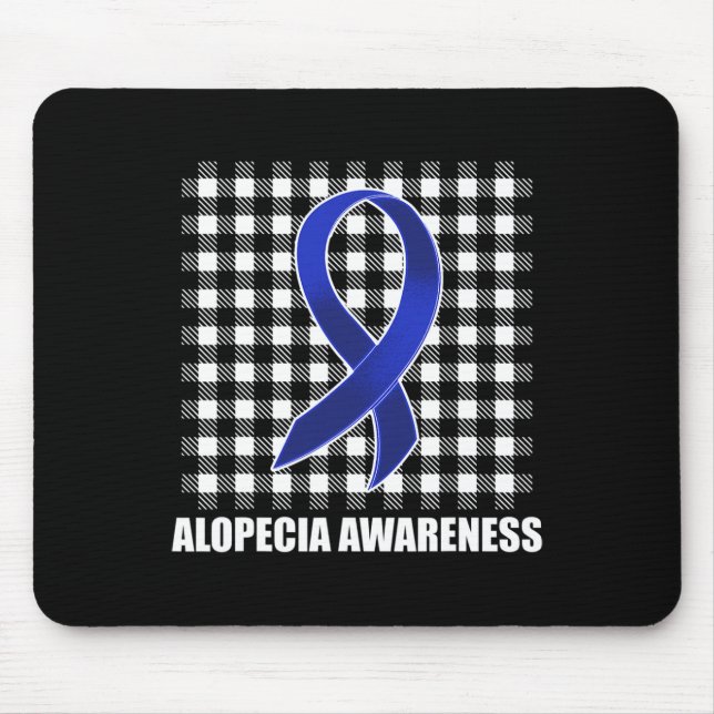 Alopecia-Bewusstsein Haarausfall Krieger USA-Flagg Mousepad (Vorne)