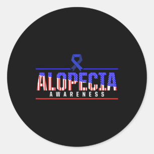 Alopecia-Bewusstsein Haarverlust Krieger Besiegen Runder Aufkleber