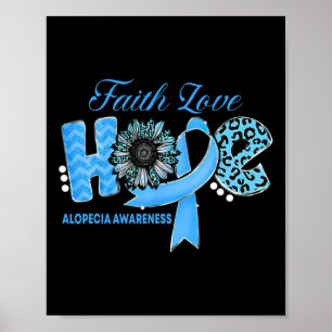 Alopecia-Bewusstseins-Hoffnungs-Schleife Sonnenblu Poster
