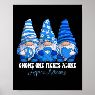 Alopecia-Bewusstseinsmonat Blaues Band Gnomies Unt Poster