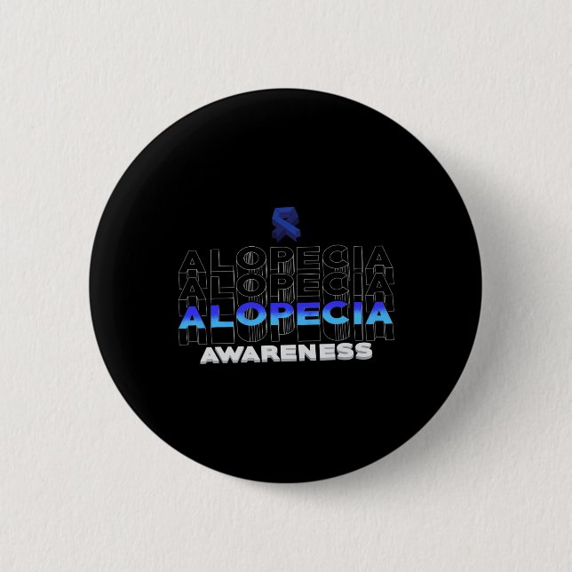 Alopecia Sensibilisierung Haarausfall Krieger Sieg Button (Vorderseite)