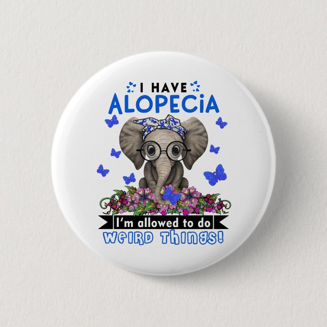 Alopecia Sensibilisierung Monat Band Geschenke Button (Vorderseite)