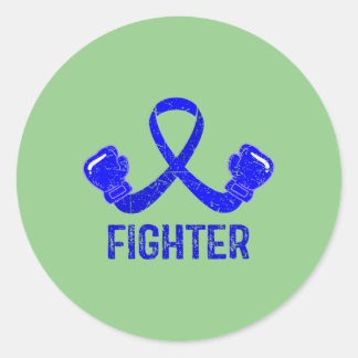 Alopecia Warrior Messy Bun Blue Ribbon Alopecia Aw Runder Aufkleber