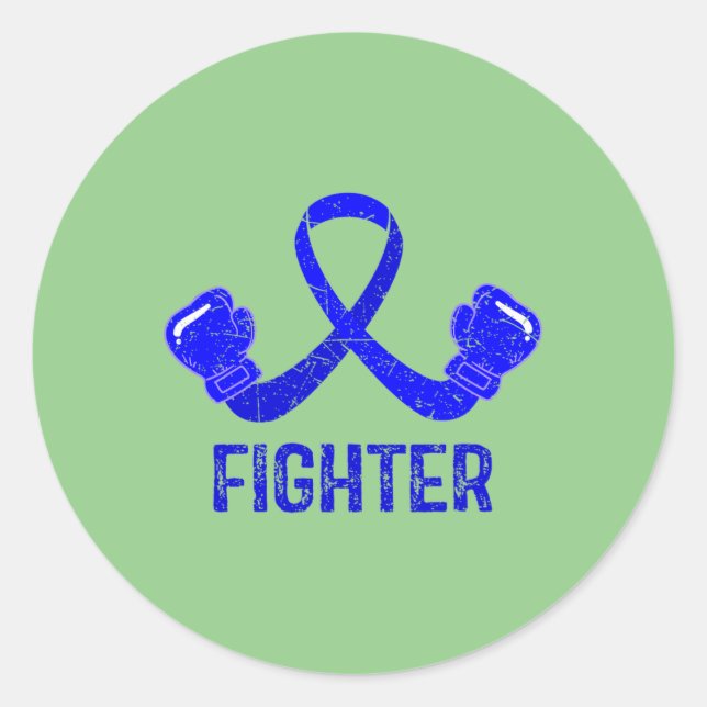 Alopecia Warrior Messy Bun Blue Ribbon Alopecia Aw Runder Aufkleber (Vorderseite)