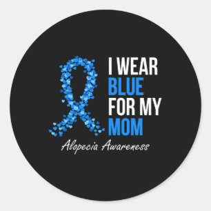 Alopezie Awareness Ich trage Blau für meine Mama B Runder Aufkleber