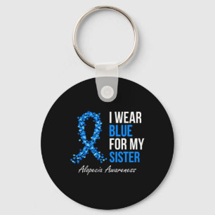 Alopezie Awareness Ich trage Blau für meine Schwes Schlüsselanhänger