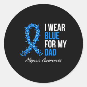 Alopezie Awareness Ich trage Blau für meinen Vater Runder Aufkleber