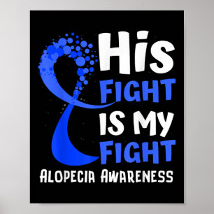 Alopezie Bewusstsein Blue Ribbon Hope Familie Kämp Poster