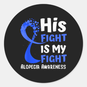 Alopezie Bewusstsein Blue Ribbon Hope Familie Kämp Runder Aufkleber