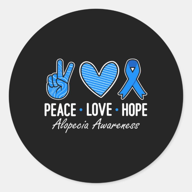 Alopezie Bewusstsein Frieden Liebe Hoffnung ich tr Runder Aufkleber (Vorderseite)