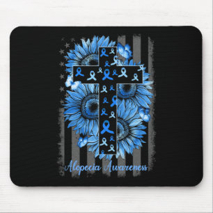 Alopezie Bewusstsein Sonnenblume Amerikanische Fla Mousepad