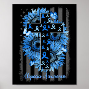 Alopezie Bewusstsein Sonnenblume Amerikanische Fla Poster