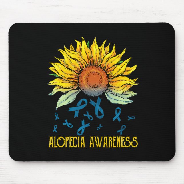 Alopezie Bewusstsein Sonnenblume Mousepad (Vorne)