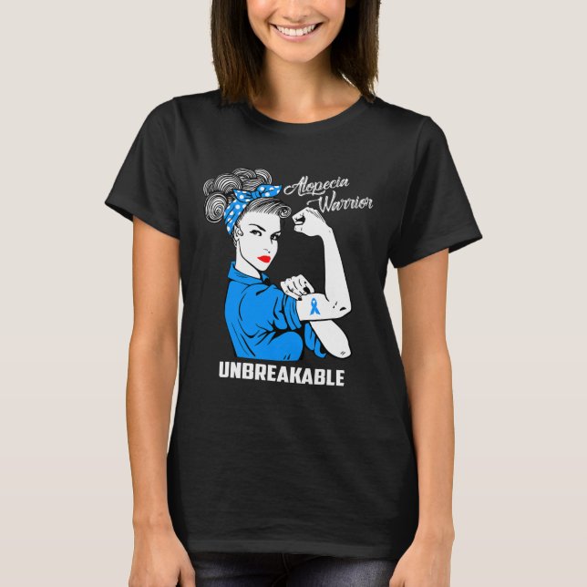 Alopezie Krieger Unzerbrechliche Alopezie Bewussts T-Shirt (Vorderseite)