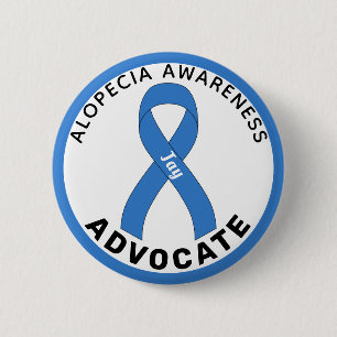 Alopezie Sensibilisierung Advocate Ribbon White Bu Button