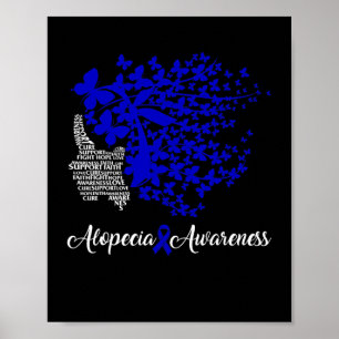 Alopezie Sensibilisierung Blauer Ribbon Haarausfal Poster