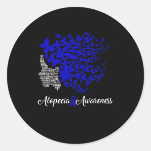 Alopezie Sensibilisierung Blauer Ribbon Haarausfal Runder Aufkleber