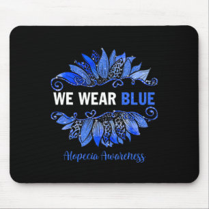 Alopezie Sensibilisierung Wir tragen blaue Sonnenb Mousepad