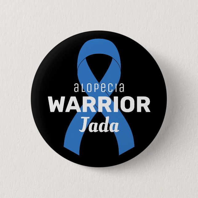 Alopezie Warrior Ribbon Black Button (Vorderseite)