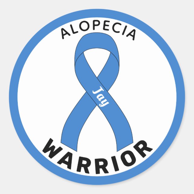 Alopezie Warrior Ribbon White Round Sticker (Vorderseite)