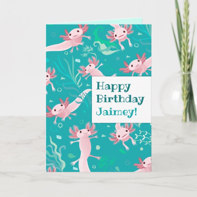 Alotta Pink Axolotls - Benutzerdefinierte Grußkart Karte (Vorderseite)