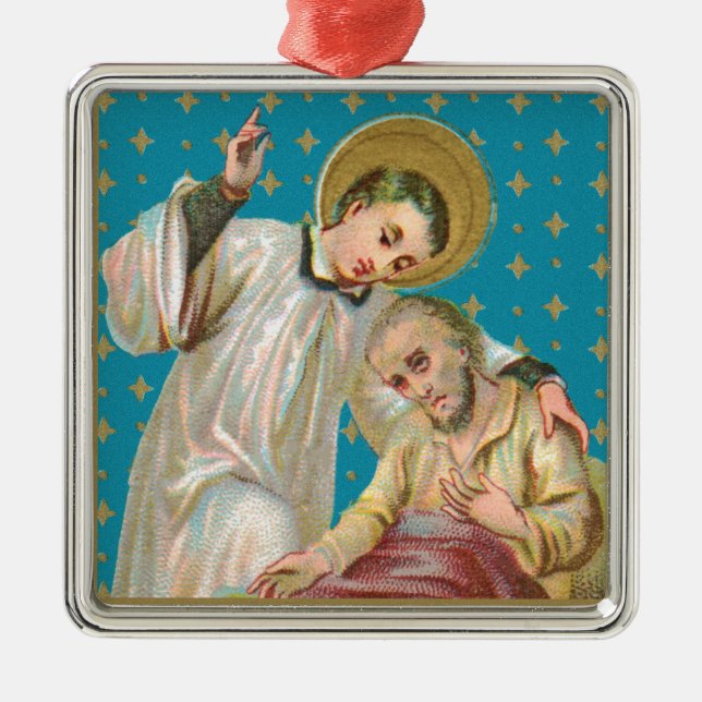 Aloysius Gonzaga & Plague Victim (M 006) Ornament Aus Metall (Vorne)