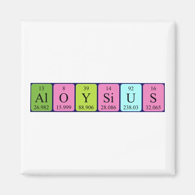 Aloysius periodic table name magnet (Vorne)