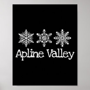 Alp Tal Skifahren Ski Ski Skifahren Snowflakes Poster