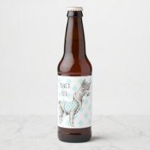 Alpaca-Bierflasche-Etikett (4" x 3,5")
