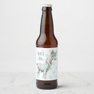 Alpaca-Bierflasche-Etikett (4" x 3,5") Bierflaschenetikett
