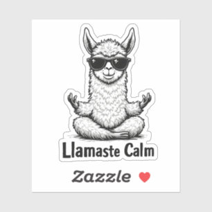 Alpaca Bleibe Calm Llamaste Lama Yoga Funny Aufkleber