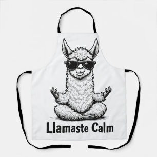 Alpaca Bleibe Calm Llamaste Lama Yoga Funny Schürze