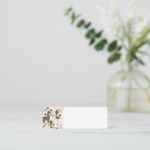 Alpaca Cactus floral Pattern Animal Lover Mini Visitenkarte