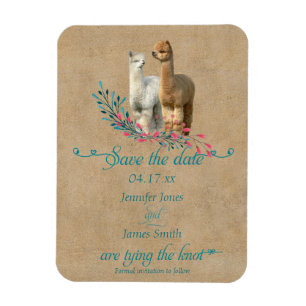 Alpaca Country Save the Date Magnet